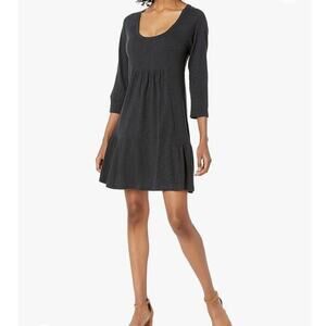 Lucky Brand Women's Black Pleated Scoop Neck Mini Dress Size S. NEW